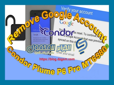 إزالة حساب غوغل لهاتف Condor Plume P6 Pro MT6580