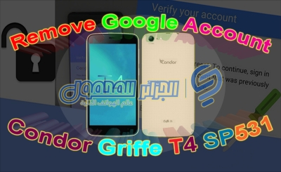 إزالة حساب غوغل لهاتف Condor Griffe T4 