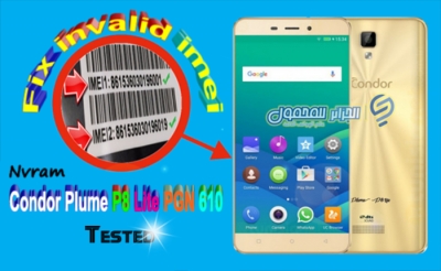 ملف Nvram لحل مشكلة إختفاء IMEI لهاتف Condor Plume P8 Lite PGN 610